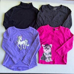 Size 5 Girls, Bundle of 4 Long Sleeved Tops